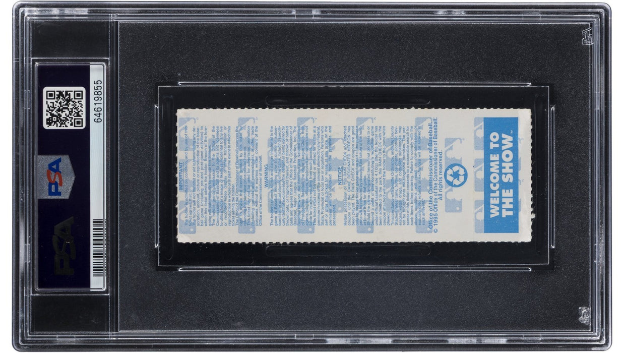 Ken Griffey Jr. & Randy Johnson Signed 1995 ALDS Game 5 Ticket PSA 10 GEM MINT