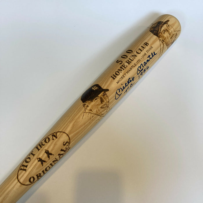 Stunning Mickey Mantle "Triple Crown 1956" Signed Baseball Bat JSA Graded MINT 9