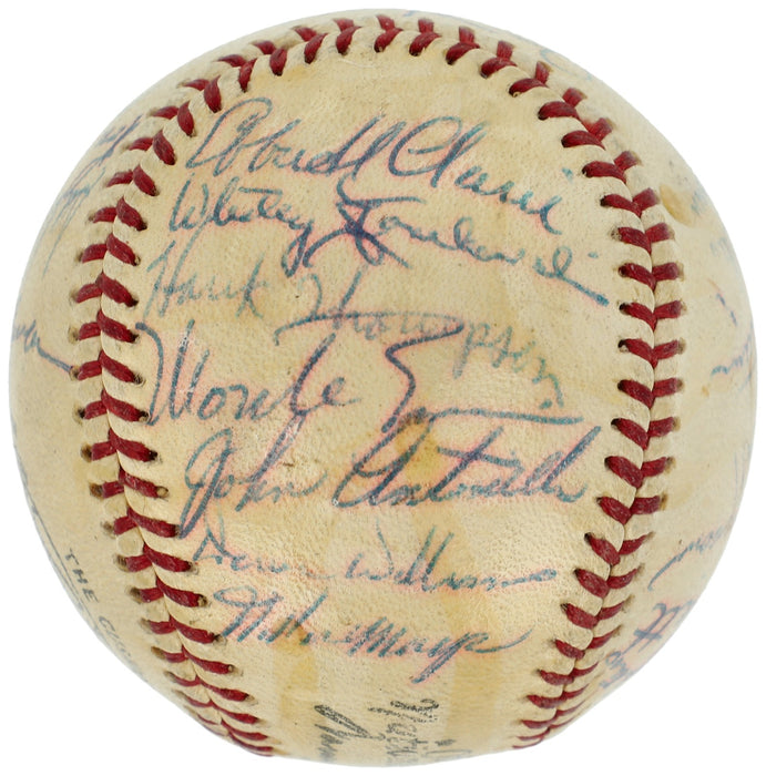 1954 Giants World Series Champs Team Signed Baseball Willie Mays Beckett COA