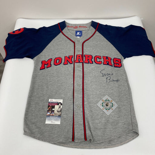 Rare Ernie Banks Signed Negro League Kansas City Monarchs Jersey JSA COA