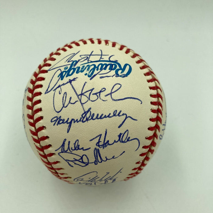 Nice 1993 Minnesota Twins Team Signed AL Baseball With Kirby Puckett JSA COA