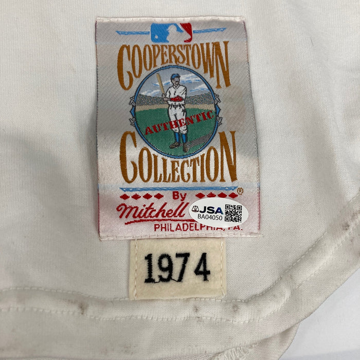 Hank Aaron Signed Authentic 1974 Mitchell & Ness Atlanta Braves Jersey JSA COA