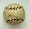 Goose Goslin, Sam Rice, Bucky Harris 1928 Senators & Indians Signed Baseball JSA