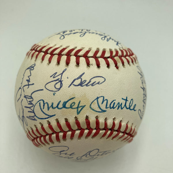 1961 New York Yankees World Series Champs Team Signed Baseball Mickey Mantle JSA