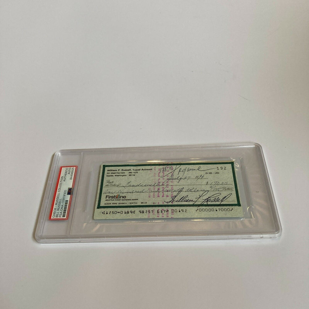 Bill Russell Signed Autographed Bank Check PSA DNA Boston Celtics HOF Legend