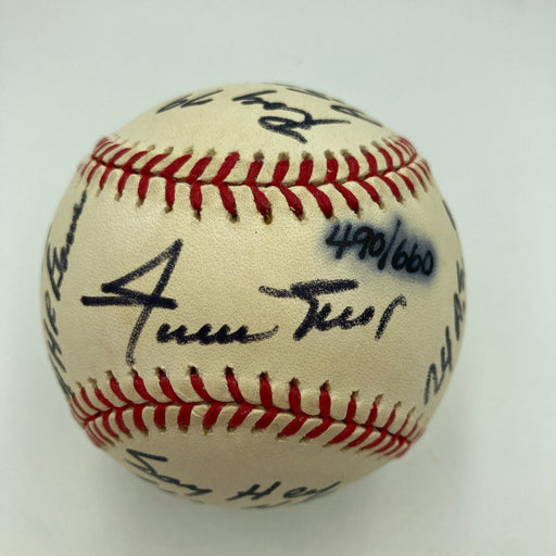 The Finest Willie Mays Signed Heavily Inscribed Career STAT Baseball Beckett COA