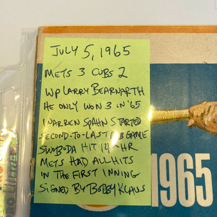 1965 New York Mets Signed Vintage Program With Ticket & Diamond Club Pass