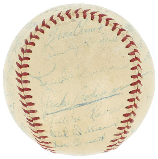 Jackie Robinson Roy Campanella 1956 Brooklyn Dodgers Signed Baseball PSA DNA COA