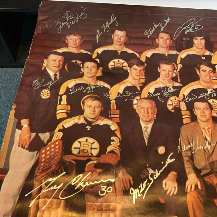 1969-70 Stanley Cup Champion Boston Bruins Team Signed Large 21x36 Photo JSA COA