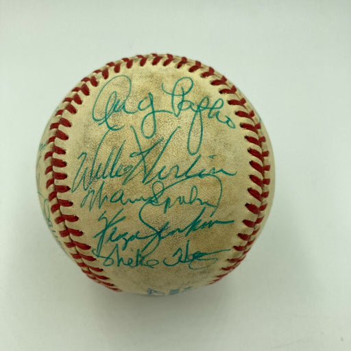 Hall Of Fame Greats Multi Signed Baseball Eddie Mathews Warren Spahn JSA COA