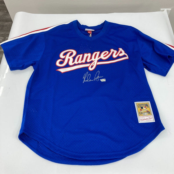 Nolan Ryan Signed Authentic Texas Rangers Mitchell & Ness Jersey Fanatics COA