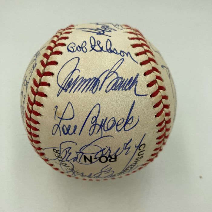 Hall Of Fame Multi Signed Baseball 30 Sigs Ernie Banks Mike Schmidt  JSA COA
