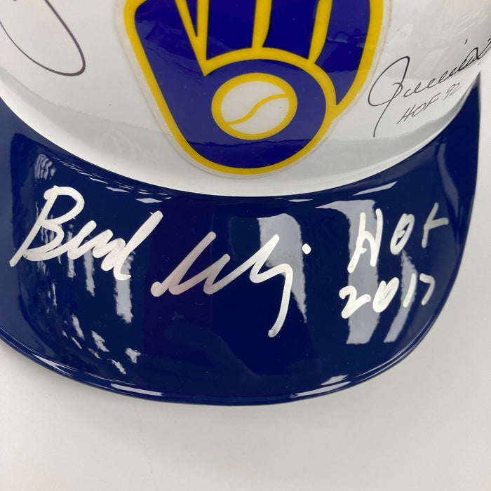 Robin Yount Paul Molitor Milwaukee Brewers HOF Legends Signed Helmet JSA COA