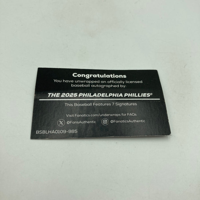 Bryce Harper "Brotherly Love"  2025 Phillies Signed Baseball Fanatics 10/10