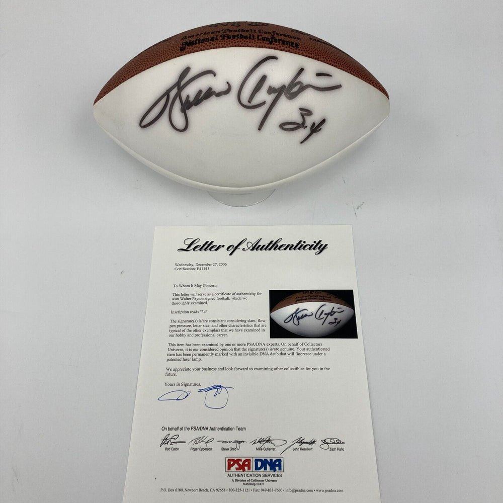 Walter Payton Signed Wilson Official NFL Football PSA DNA COA