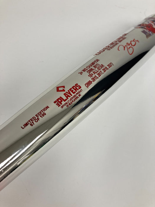 Yadier Molina Chrome Splash Art Signed Career Stat Bat Beckett Certified