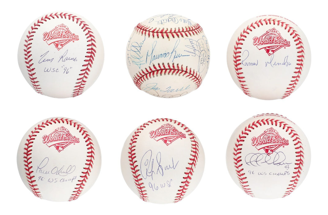 1996 New York Yankees WS Champs Team Signed Baseball Collection 54 Balls JSA COA