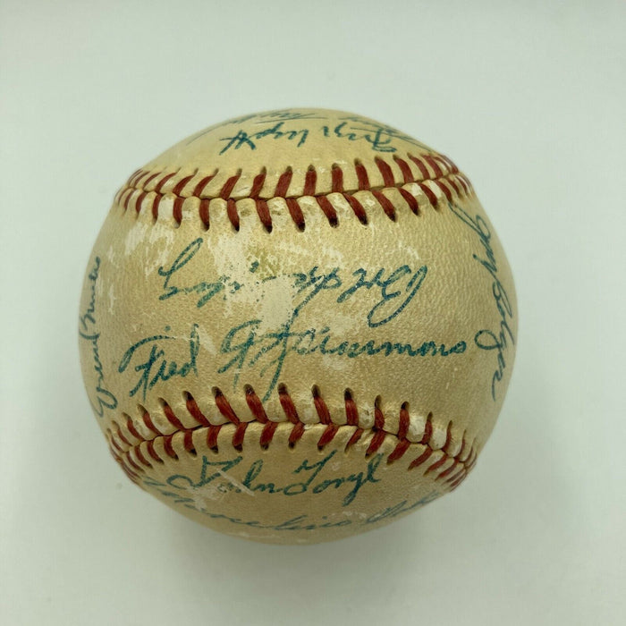 Beautiful 1958 Cubs Team Signed National League Baseball Ernie Banks JSA COA