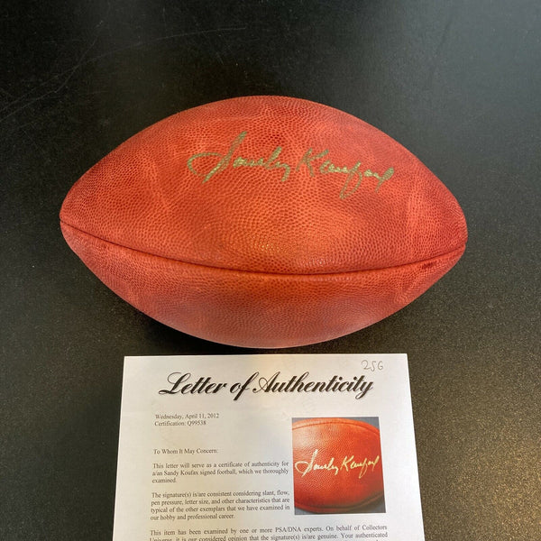 Rare Sandy Koufax Signed NFL Wilson Game Football With PSA DNA COA