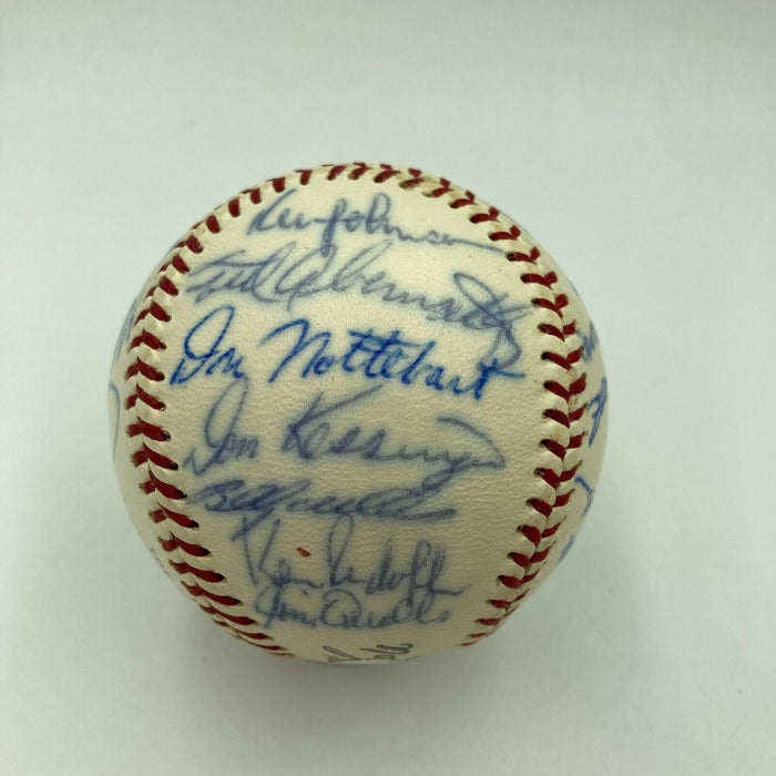 1969 Chicago Cubs Team Signed Vintage National League Baseball Ernie Banks JSA