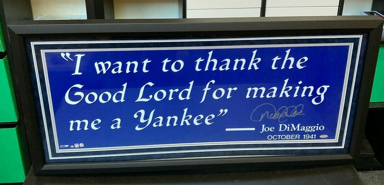 Derek Jeter "I Want To Thank The Good Lord For Making Me A Yankee" Poster COA