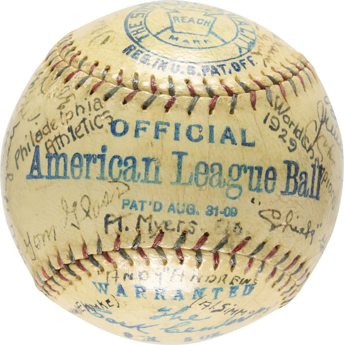 Jimmie Foxx Rookie  1925 Philadelphia Athletics A's Team Signed Baseball PSA DNA