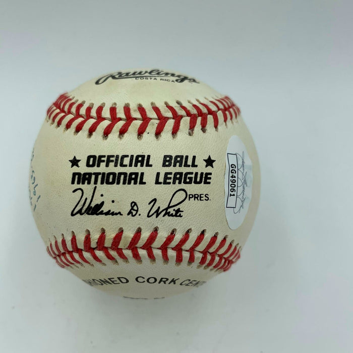 Tommy Davis Signed Heavily Inscribed National League Baseball With JSA COA