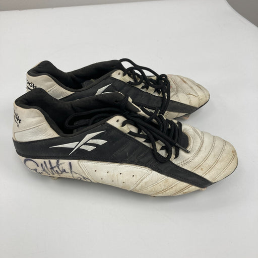 Eric Metcalf Signed Game Used Football Cleats Shoes 2 Signatures