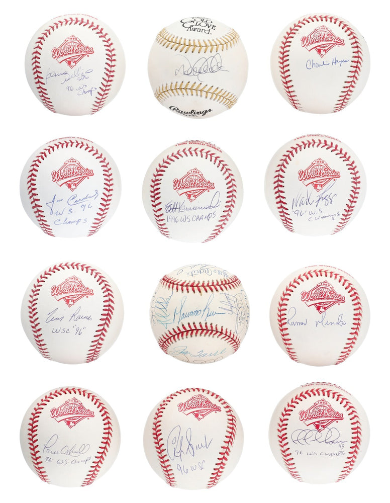 1996 New York Yankees WS Champs Team Signed Baseball Collection 54 Balls JSA COA