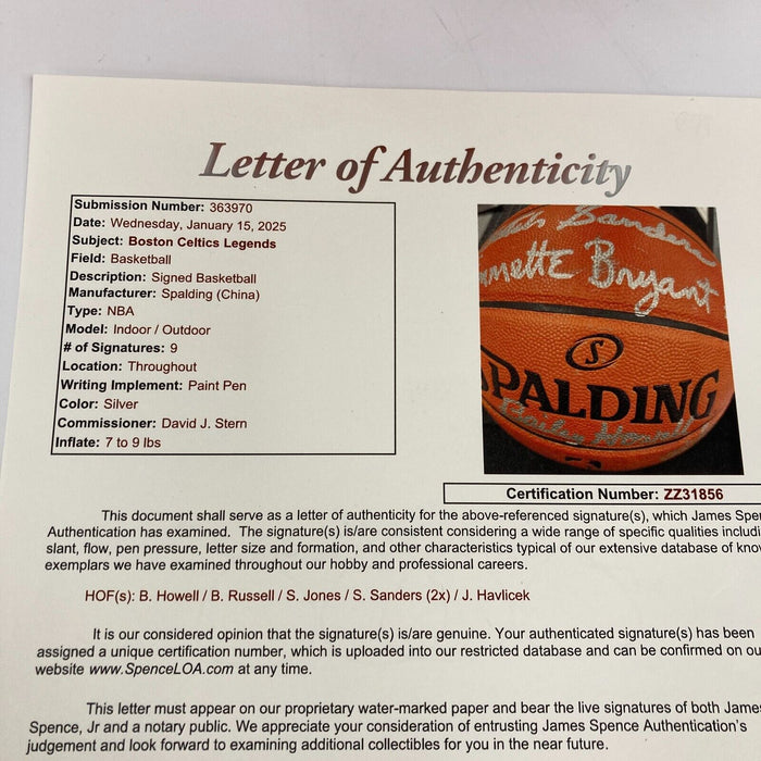 1968-1969 Boston Celtics NBA Champs Team Signed Basketball Bill Russell JSA COA