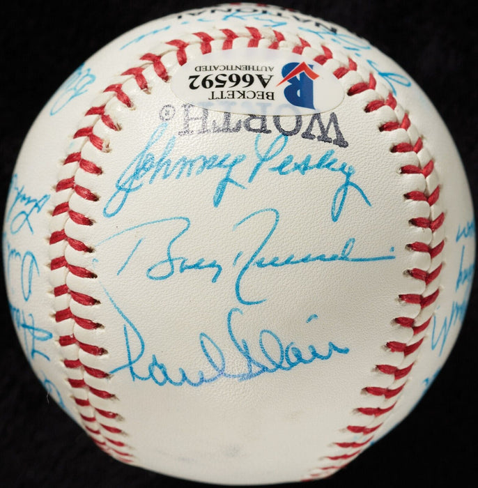 1980's Cracker Jack Old Timer's Classic HOF Multi Signed Baseball Beckett COA