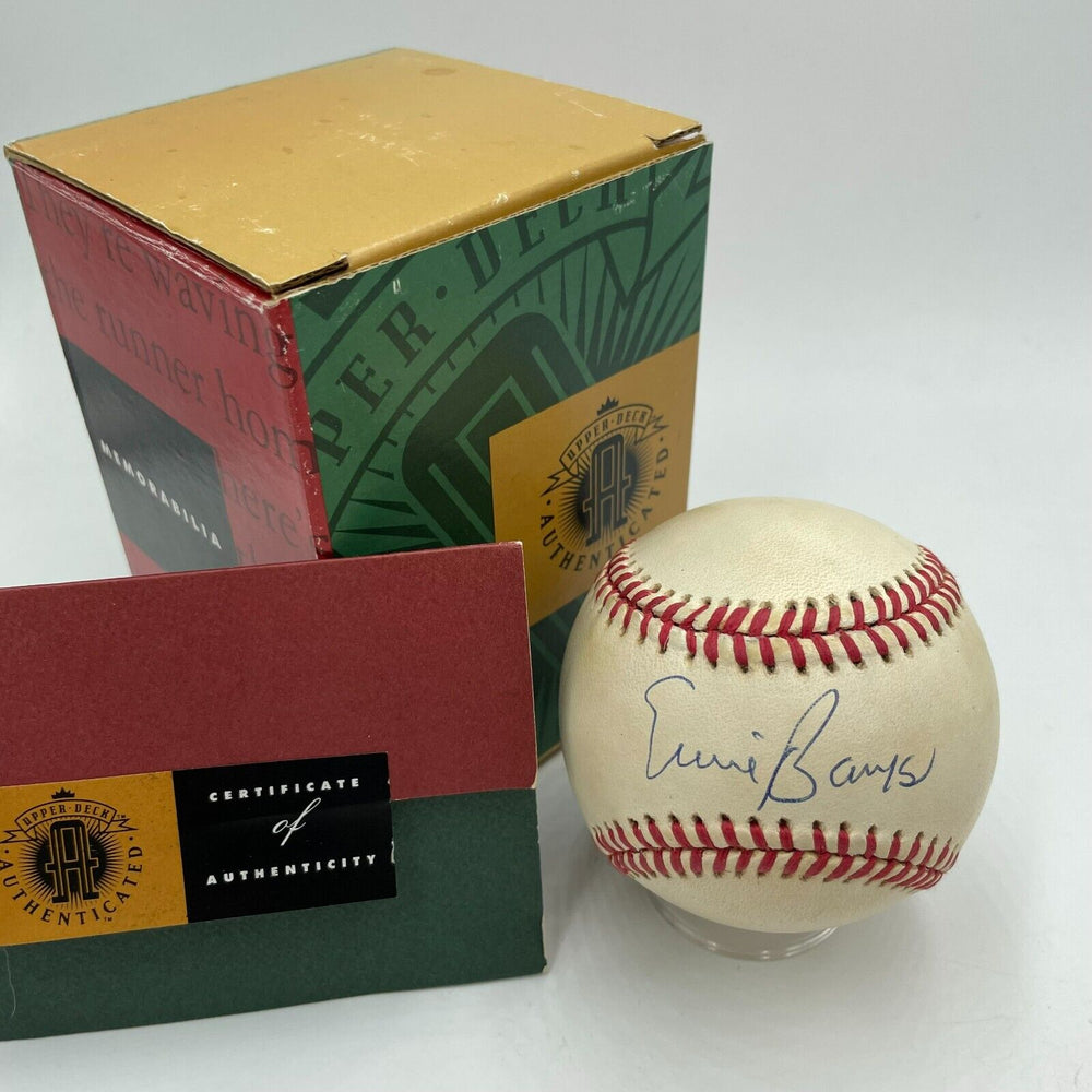 Ernie Banks Signed National League Baseball Upper Deck UDA COA Rare
