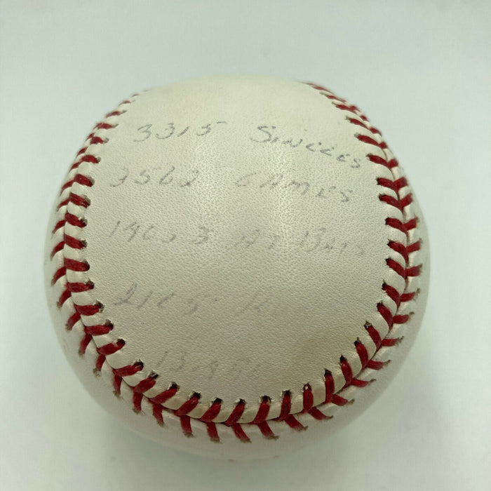 Pete Rose Signed Heavily Inscribed STAT Major League Baseball RJ Hologram