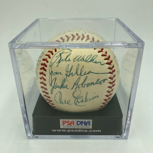 Jackie Robinson 1954 Brooklyn Dodgers Team Signed Baseball PSA DNA