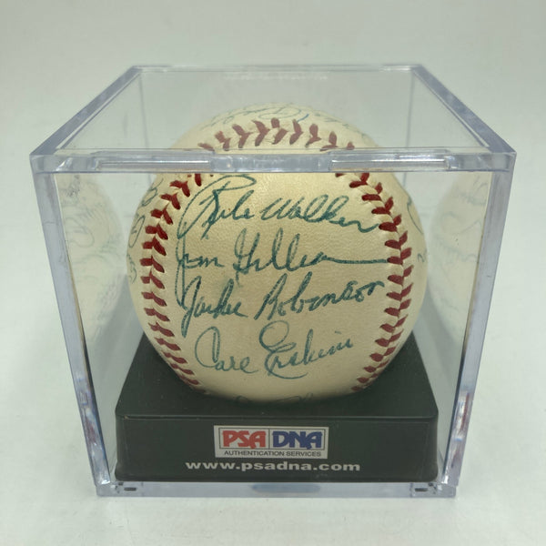 Jackie Robinson 1954 Brooklyn Dodgers Team Signed Baseball PSA DNA