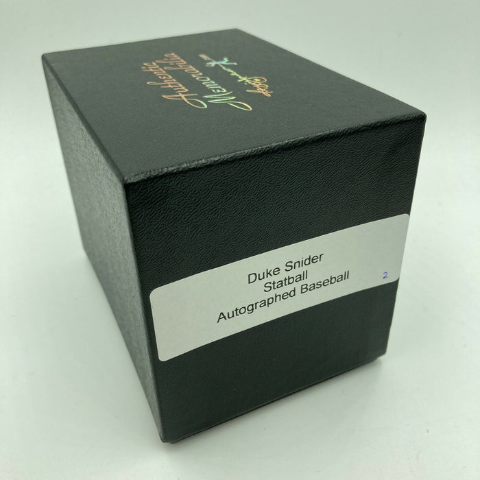 Duke Snider Signed Heavily Inscribed Career STAT Baseball Reggie Jackson COA