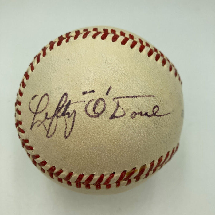 Joe Dimaggio & Lefty O'Doul Signed 1940's National League Baseball JSA COA