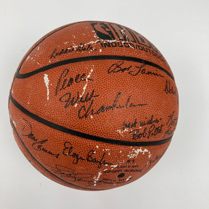 Michael Jordan Wilt Chamberlain Hall Of Fame Multi Signed Basketball Beckett COA