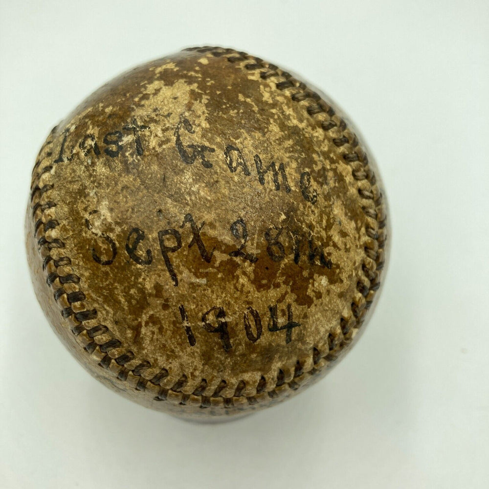 Historic Buffalo vs. Jersey City 1904 Signed Game Used Last Game Trophy Baseball