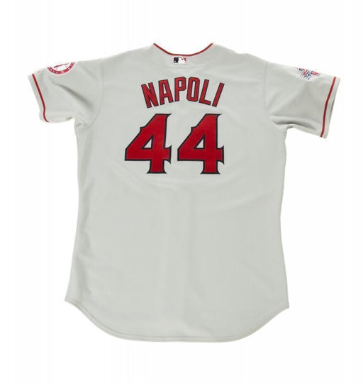 MIKE NAPOLI 2010 LOS ANGELES ANGELS AUTHENTIC GAME USED WORN ROAD JERSEY