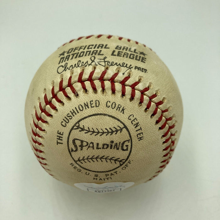 JOHNNY LATTNER Signed Vintage NL Baseball Heisman Trophy Winner JSA COA