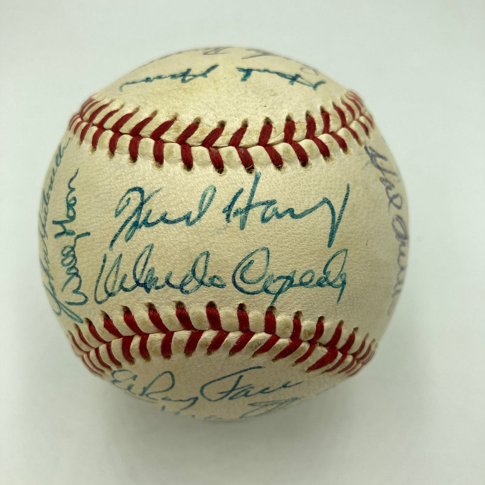 Stunning 1959 All Star Game Team Signed Baseball Hank Aaron Willie Mays JSA COA