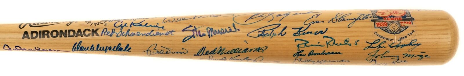 Beautiful Ted Williams Sandy Koufax Hall Of Fame Multi Signed Bat 50 Sigs JSA