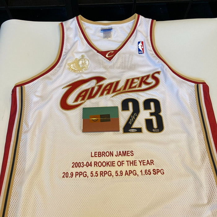 Lebron James 2003 Rookie Of The Year Signed Cleveland Cavaliers Jersey UDA COA