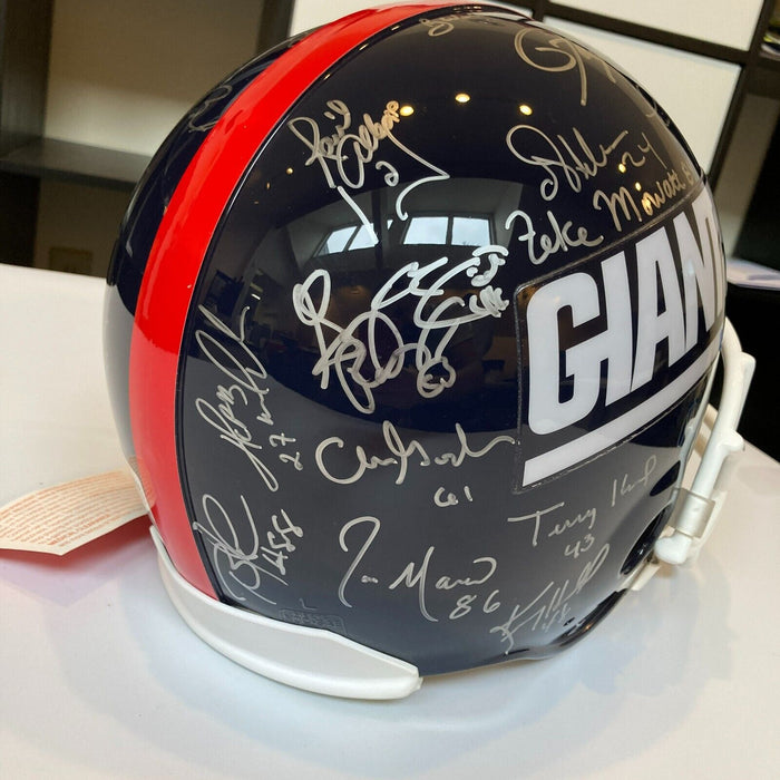1986 New York Giants Super Bowl Champs Team Signed Full Size Helmet Steiner COA