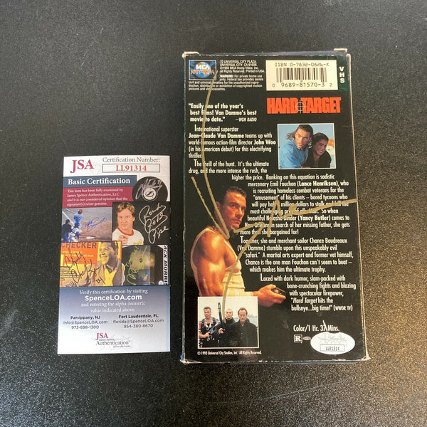 Jean-Claude Van Damme Signed Original Vintage Hard Target VHS Movie JSA COA