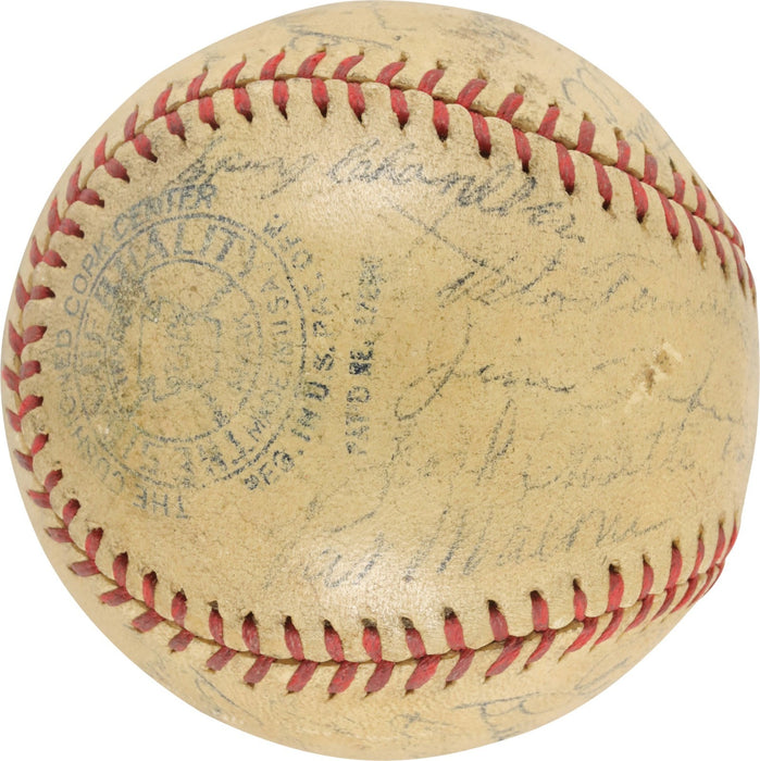 1936-37 New York Yankees World Series Champs Team Signed Baseball Lou Gehrig PSA