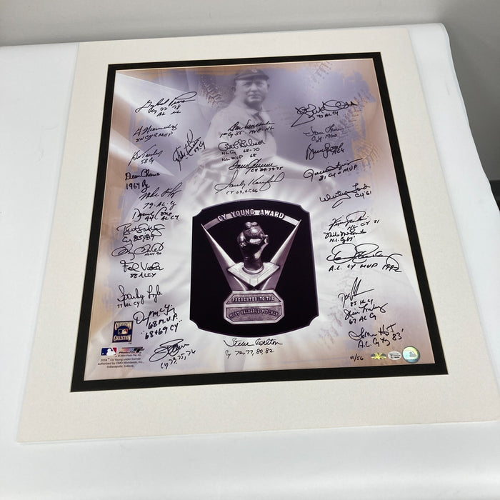 Beautiful Sandy Koufax Cy Young Winners Signed Huge 25x29 Photo 28 Sigs JSA COA