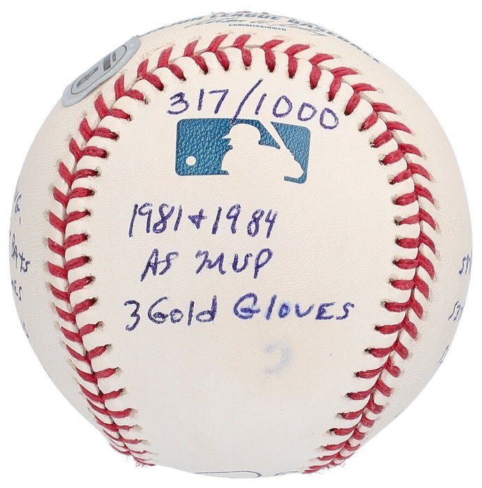 Gary Carter Signed Heavily Inscribed STAT Major League Baseball Beckett & RJ COA