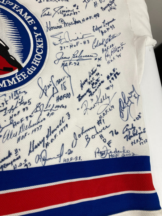 NHL Hall Of Fame Signed Hockey Jersey With 65 Signatures! Wayne Gretzky JSA COA